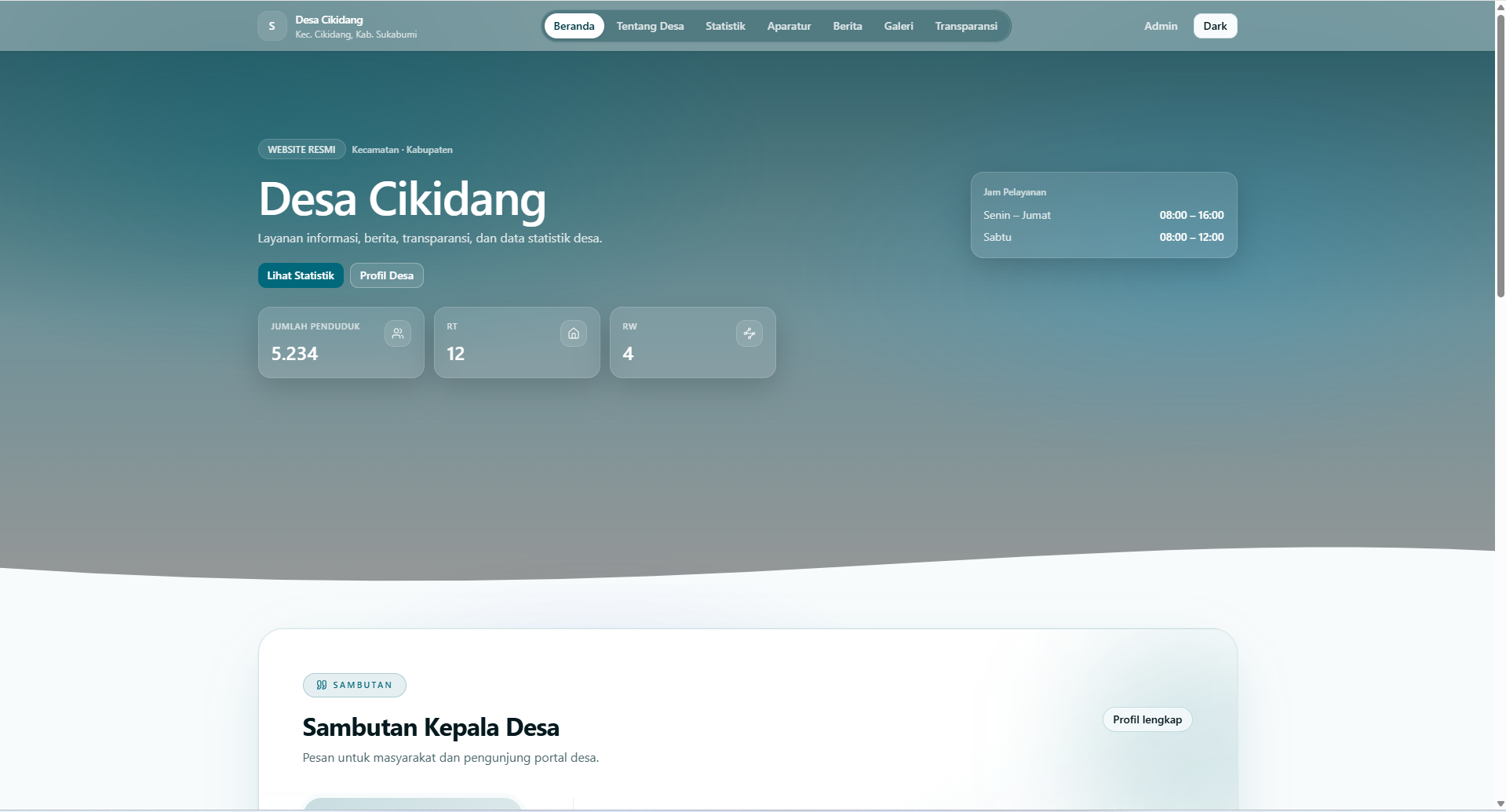 cuplikan website desa